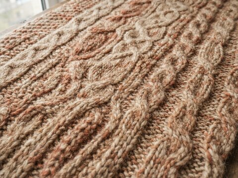 Cozy autumn knitted fabric background