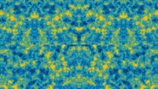 Abstract cosmic microwave background radiation loop with dynamic yellow and blue pattern representing early universe fluctuations.