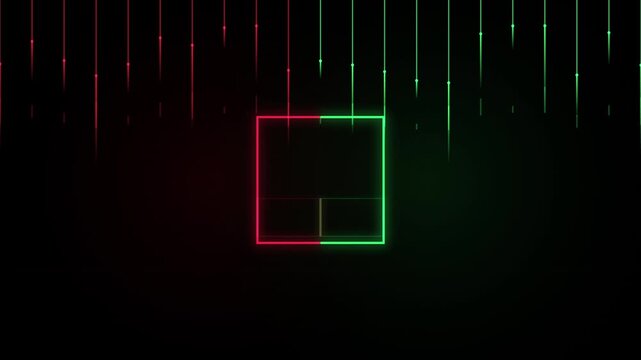 Red and Green Neon Duality Portal with Laser Rain