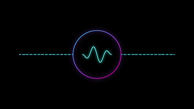 Neon AC Voltage Waveform with Glowing Electrical Signal