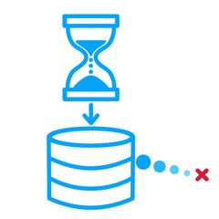 Fototapeta premium Timed Database Data Expiration Blue Line Icon
