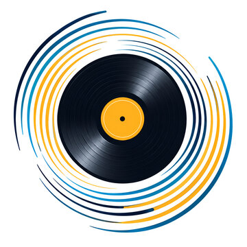 vinyl record on white background