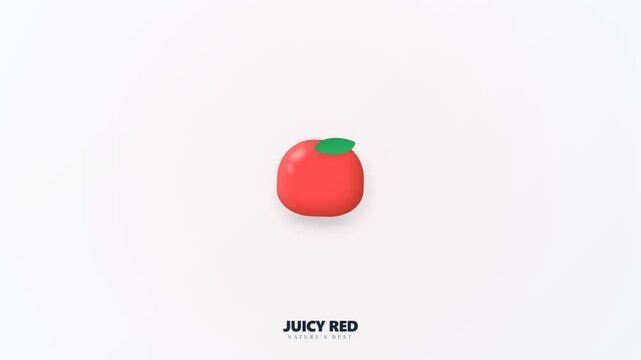 Minimalist vector illustration of a fresh red apple with a small green leaf.