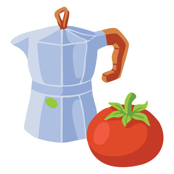 Moka Pot Coffee And Tomato