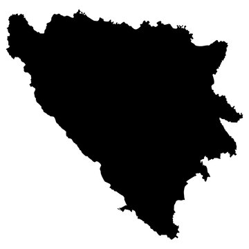 Bosnia and Herzegovina Map Vector In Black