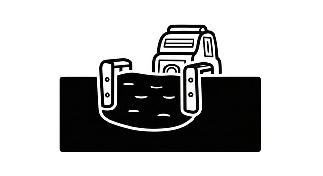 Industrial mining excavator digging earth.