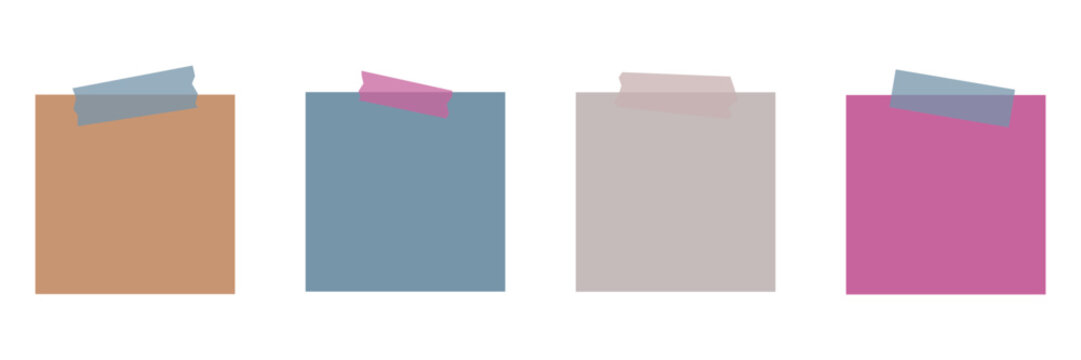 Sticky Note Icon Set for Reminder, Memo, Checklist, Message and Office Planning Vector