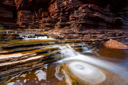 Small waterfall deep inside the gorges of karijini national park