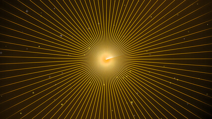 Obraz premium Golden sunburst background with radiating light rays and sparkling stars for festive design