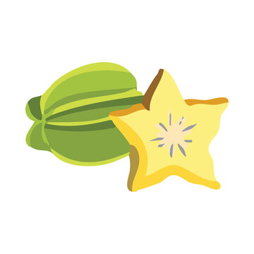 Starfruit Carambola Fresh Slice Illustration