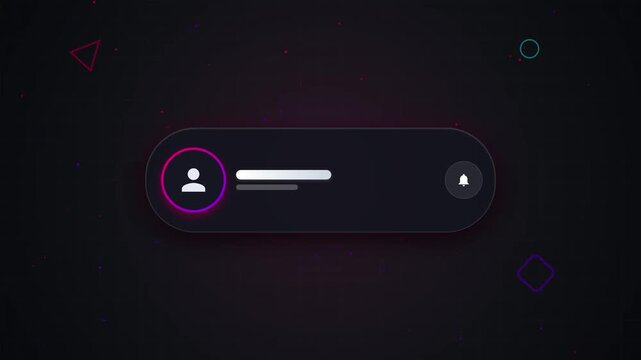 Animated social media subscribe button with bell notification and user profile icon for video content