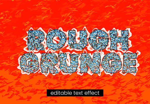 Rough Grunge Textured Text Effect Template
