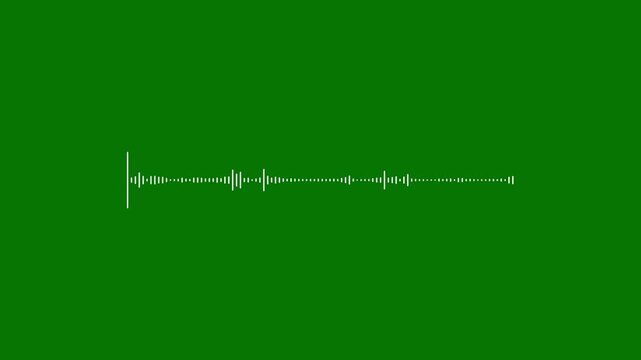 Sound waveform spectrum animation, audio visualizer lines isolated on green background, music equalizer rhythm bars frequency meter, podcast voice. Motion Graphic concept. animation