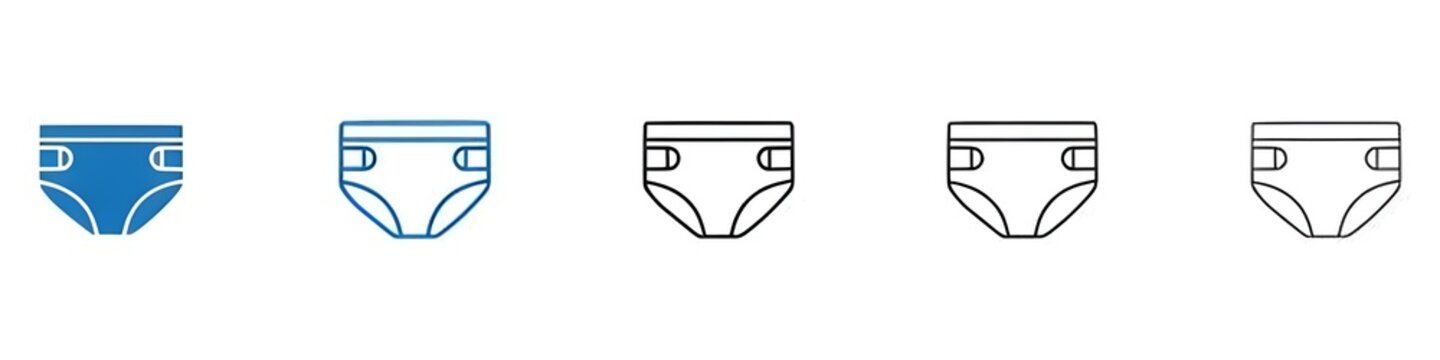 Diaper icon vector set collection for web. Thin line customizable illustration. Contour symbol. Vector isolated outline drawing. Editable stroke