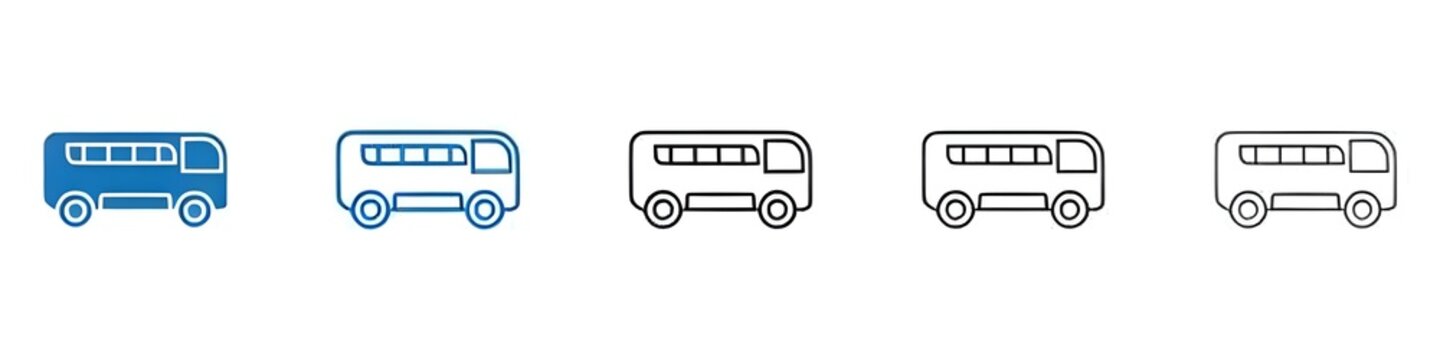 Bus icon Isolated flat vector in outline. Thin line customizable illustration. Contour symbol. Vector isolated outline drawing. Editable stroke