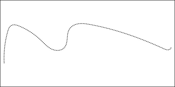 Abstract Hand-Drawn Dotted Line Collection. Dotted Spiral Curve Line. Hand Sketched Curly Border. Curly dotted line. Long dashed hand drawn squiggle.
