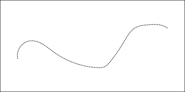 Abstract Hand-Drawn Dotted Line Collection. Dotted Spiral Curve Line. Hand Sketched Curly Border. Curly dotted line. Long dashed hand drawn squiggle.