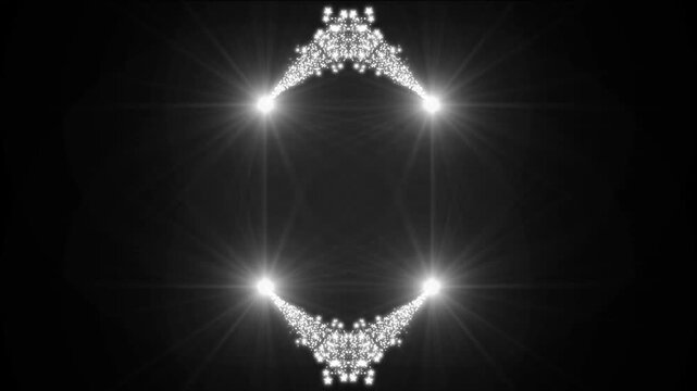 Magical white glitter trail sparkles animation with black screen background,  magical stardust particles  with glowing bokeh lights, fairy tail glitter particles sparkling glitter awards. 4k video