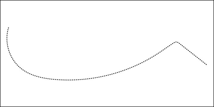 Abstract Hand-Drawn Dotted Line Collection. Dotted Spiral Curve Line. Hand Sketched Curly Border. Curly dotted line. Long dashed hand drawn squiggle.