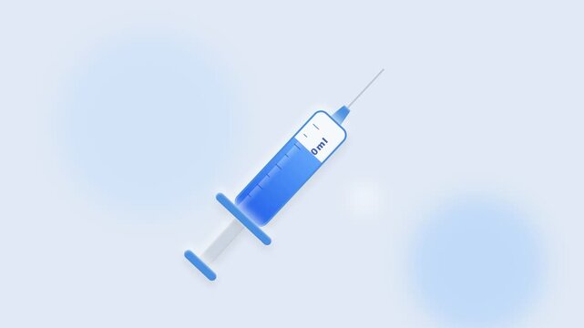 Medical syringe icon with vaccine liquid for healthcare and immunization programs design element. 