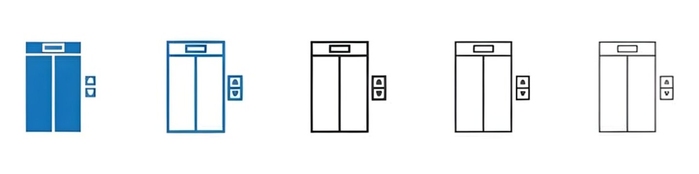 Elevator icon Isolated flat vector in outline. Thin line customizable illustration. Contour symbol. Vector isolated outline drawing. Editable stroke