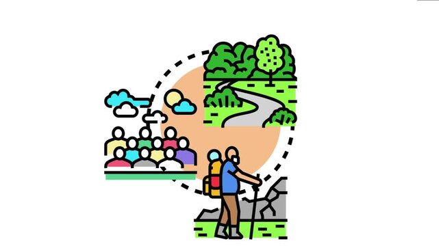 Parents on a meadow route representing family travel, group hiking, and outdoor adventures, symbolizing a path for leisure activities and exploration