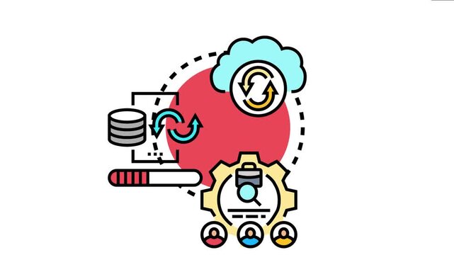 Master data administration concept data governance. Management. And synchronization processes across cloud storage. Databases. And business systems for effective information organization