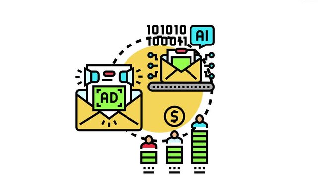 Digital marketing strategy outlining ai driven email newsletter distribution and audience segmentation, targeting diverse customer groups for effective ad campaigns and lead generation