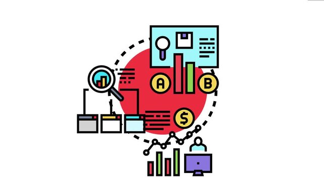 Business concept of market competition analysis process, finding competitor strengths and weaknesses, evaluating strategy, and planning for growth in a dynamic economic landscape