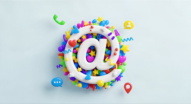 Colorful email at symbol icon.