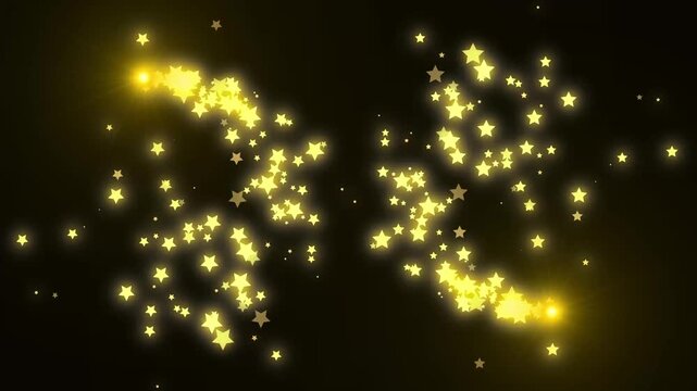 Magical glitter star line animation with sparkling fairy dust trails glowing white shimmer particles twinkling doodle stars luxury starlight transition effect black background 4k video