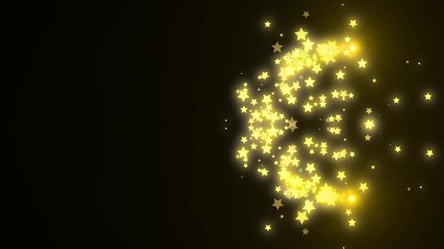 Smooth twinkling star glitter line with glowing white particles magical sparkle dust fairy doodle stars shimmering starlight trail luxury fantasy transition with glowing effects black screen 4k video