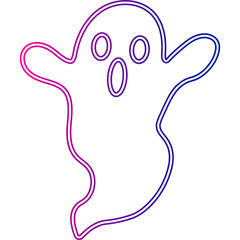 Fototapeta premium Halloween Neon Ghost