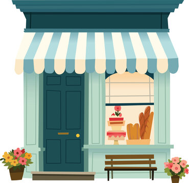 Cute French Bakery Shopfront Facade