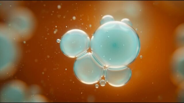 Advanced pharmaceutical lipid research is expressed through translucent pale-cyan lipid droplets