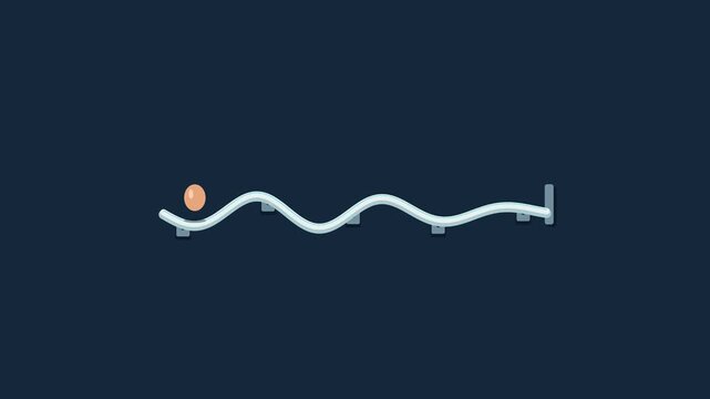 Animated physics simulation of wave frequencies and amplitudes