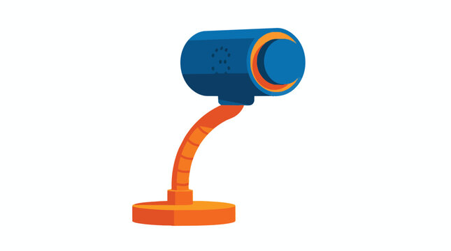 Security Camera Vector Illustration with Orange Base
