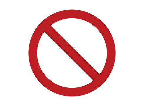 Red Prohibition Sign isolated on White Background Prohibited Symbol Stop Icon