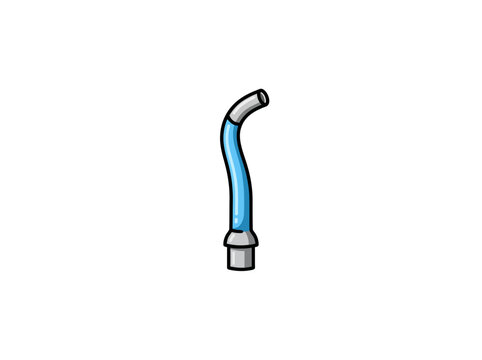 Vector Illustration of dental saliva ejector tip medical tool equipment for oral healthcare procedure