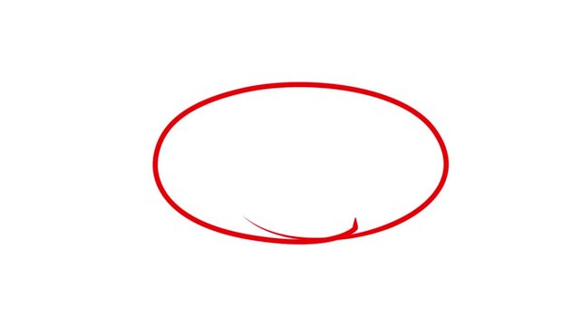 Hand drawing different circles animation isolated on white background.