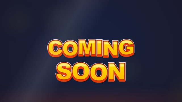 Coming soon 3d text graphic design for marketing and promotional announcements.
