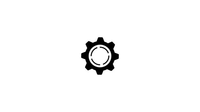 Simple Gear Icon for Mechanical Engineering,Technology and Settings on a transparent background.