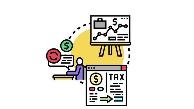 Government paying dividend to citizens, managing financial support and income distribution system, calculating profit growth, and submitting tax returns for budget planning