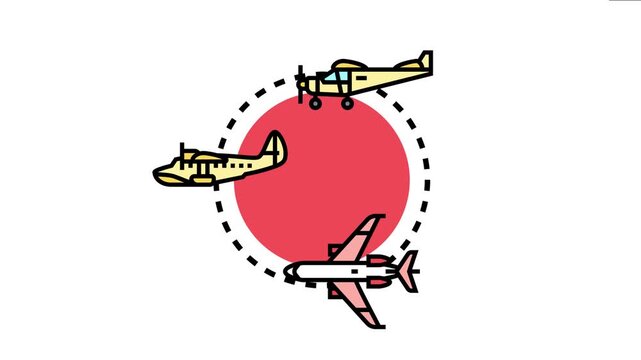 Narrow body airliner concept comprising various flying vehicles including a passenger jet, floatplane, and propeller plane, depicting different types of aviation transport