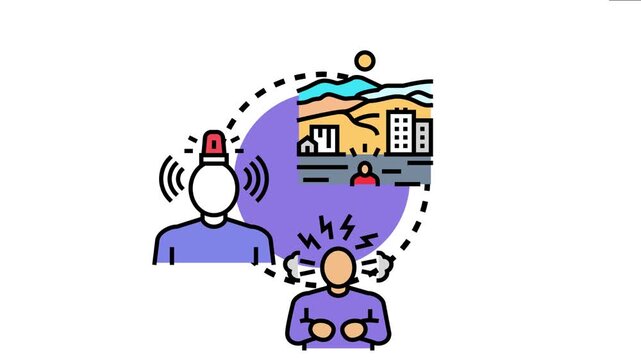 Two individuals engage in a therapeutic process, one communicating controlled exposure to a triggering urban scenario while another experiences the desensitization of a negative emotional response