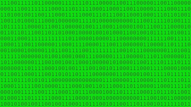 Binary Code on Black Digital Background. Rows of ones and zeros symbolizing coding and information processing.