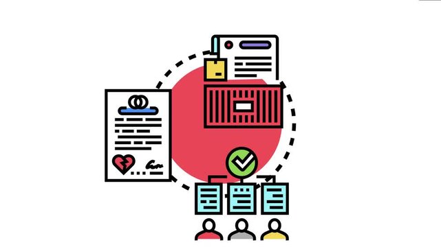 Mutual separation agreement provisions concept depicting legal documents, terms, negotiations, and consensus reaching for a voluntary employment termination or divorce