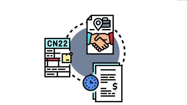 Mutual customs agreement outline representing partnership, international business, and financial regulations for efficient global shipping, import, and export procedures