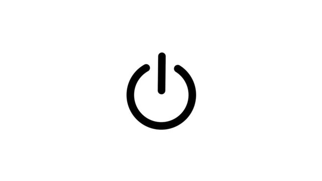 Power button icon isolated on white background for start or shut down control minimalist style. power reset button sign animation.
