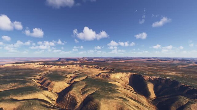 Aerial drone view of Tadrart Acacus in Ghat District. Libya